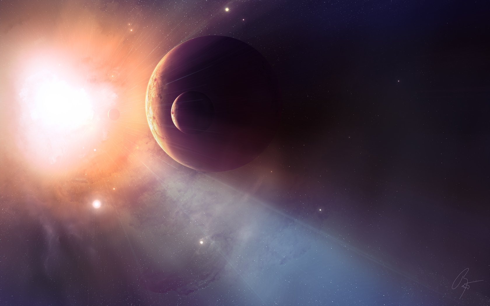 planets and stars wallpaper