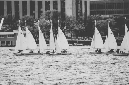 sailing Black & White vehicle sailboat HD Desktop Wallpaper | Background Image