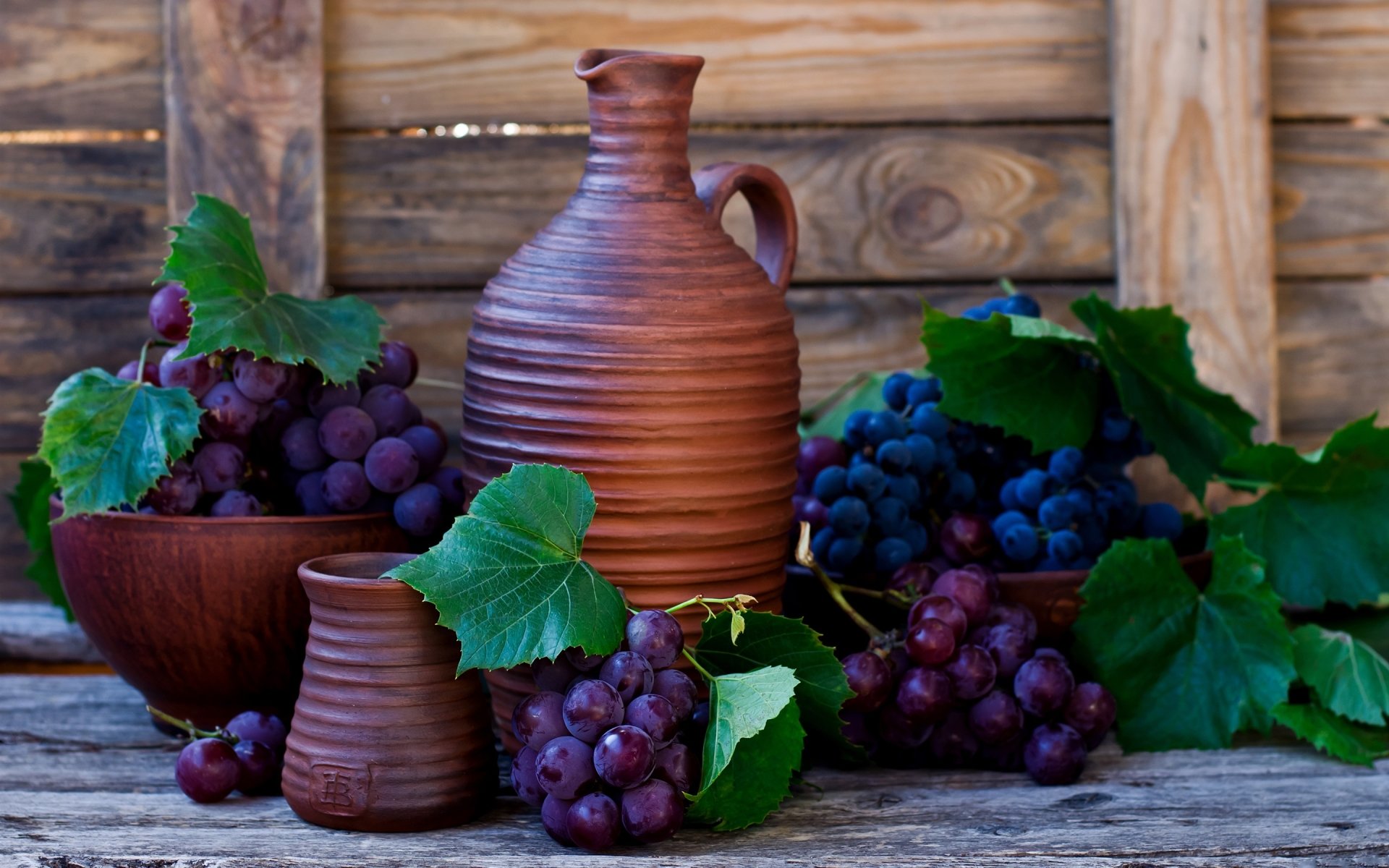 Download Fruit Ceramic Bowl Purple Grapes Photography Still Life HD Wallpaper