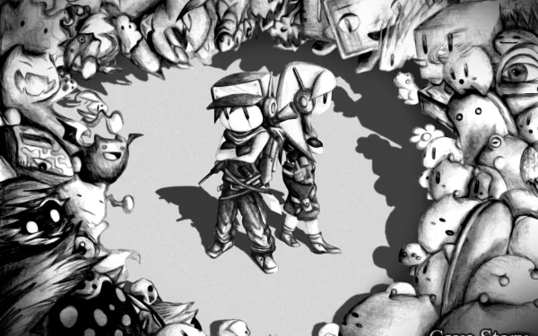 Black & White Balrog (Cave Story) Curly Brace Quote (Cave Story) video game Cave Story HD Desktop Wallpaper | Background Image