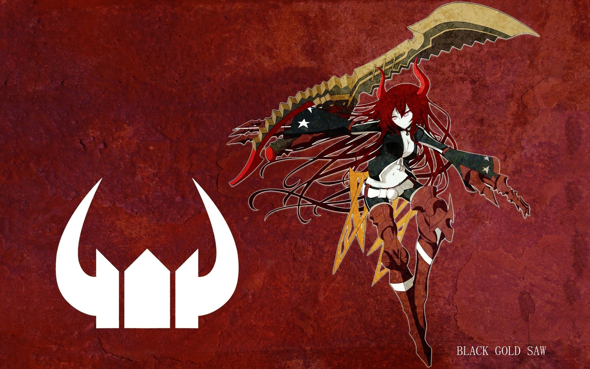 Download Black Gold Saw Anime Black Rock Shooter HD Wallpaper