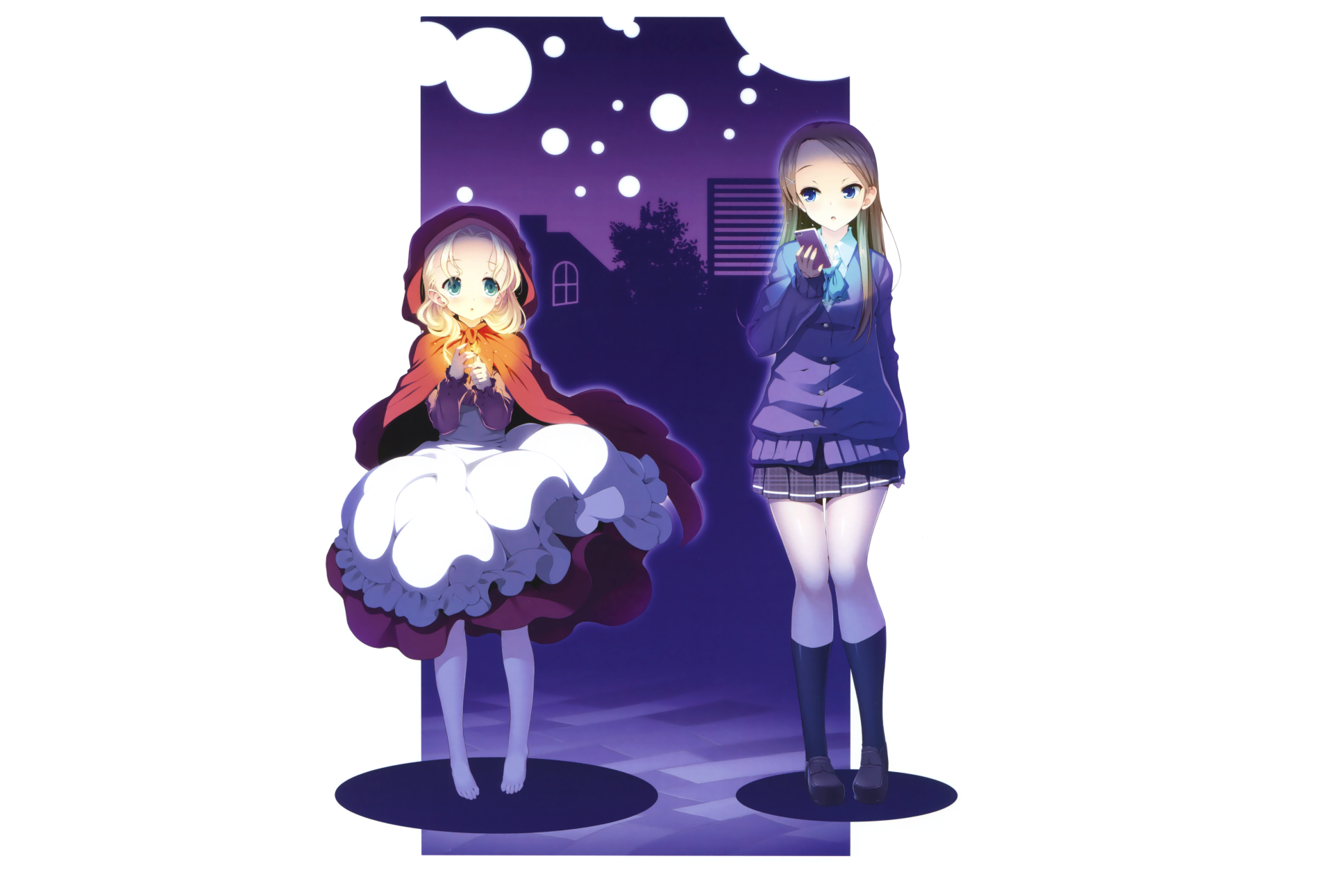 Download Blonde Long Hair Cloak Brown Hair Blush Blue Eyes Anime Original 4k Ultra HD Wallpaper by Ozawa Akifumi