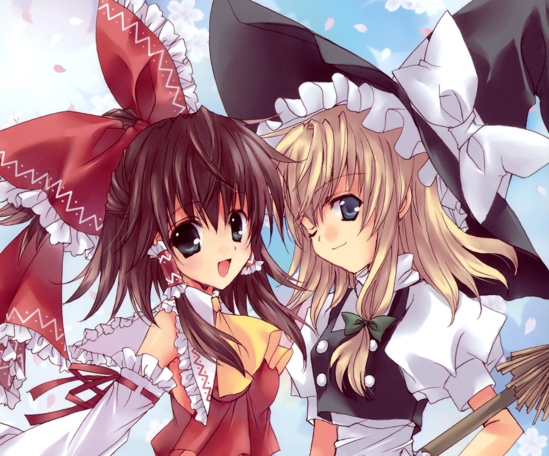 Download Marisa Kirisame Reimu Hakurei Anime Touhou HD Wallpaper by Aoi Nanase