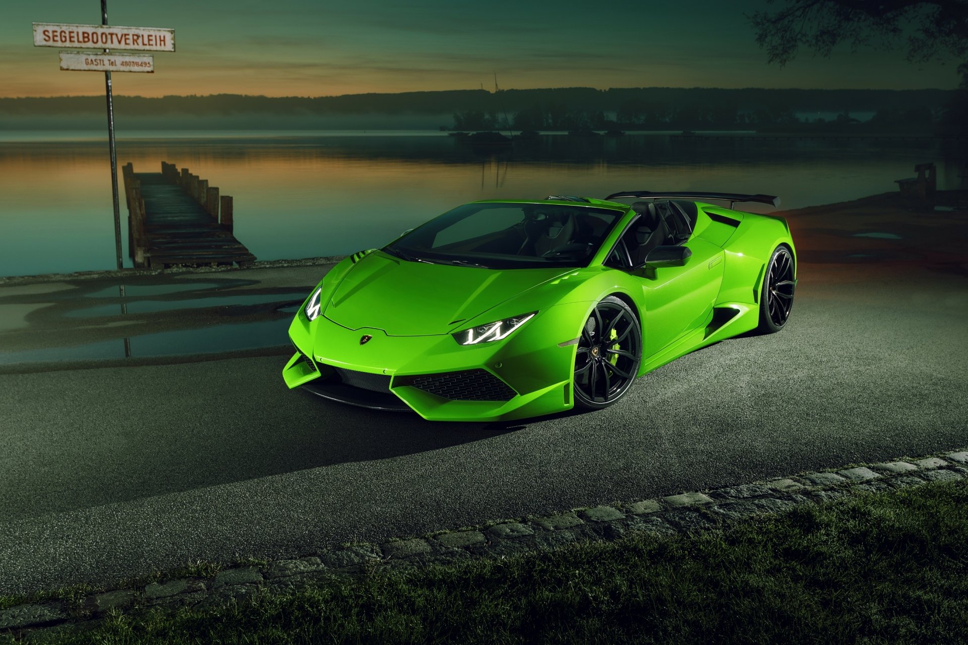 Download Green Car Supercar Car Lamborghini Vehicle Lamborghini Huracan 4k Ultra HD Wallpaper