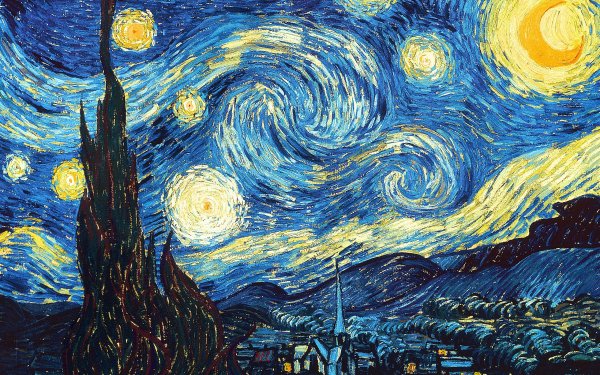 Artístico Vincent Van Gogh Noche Pintura Fondo de pantalla HD | Fondo de Escritorio