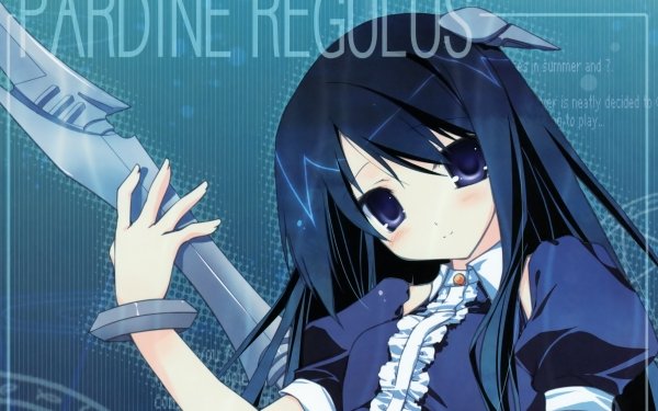 Anime Original Long Hair Ribbon Smile Blush Blue Hair Blue Eyes HD Wallpaper | Background Image