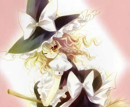 Marisa Kirisame Anime Touhou HD Desktop Wallpaper | Background Image