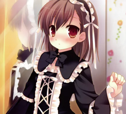 blush red eyes brown hair short hair Anime Original HD Desktop Wallpaper | Background Image