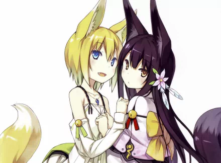 Shiratama Kitsune Kuromitsu Nene Anime Original HD Desktop Wallpaper | Background Image