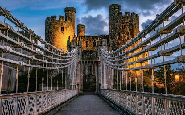  Bridge to Deganwy Castle in Wales