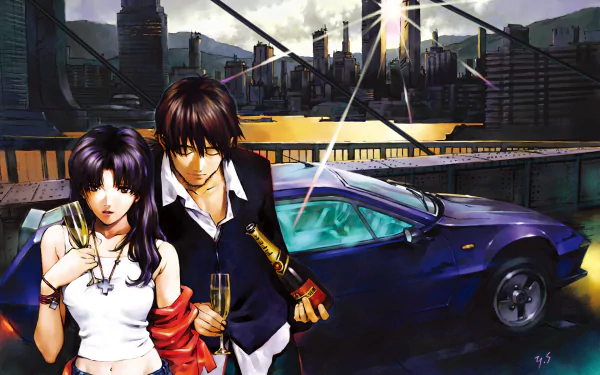 Ryoji Kaji Misato Katsuragi Anime Neon Genesis Evangelion HD Desktop Wallpaper | Background Image