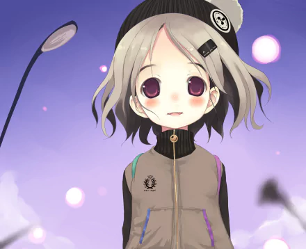 red eyes grey hair short hair hat Anime Original HD Desktop Wallpaper | Background Image