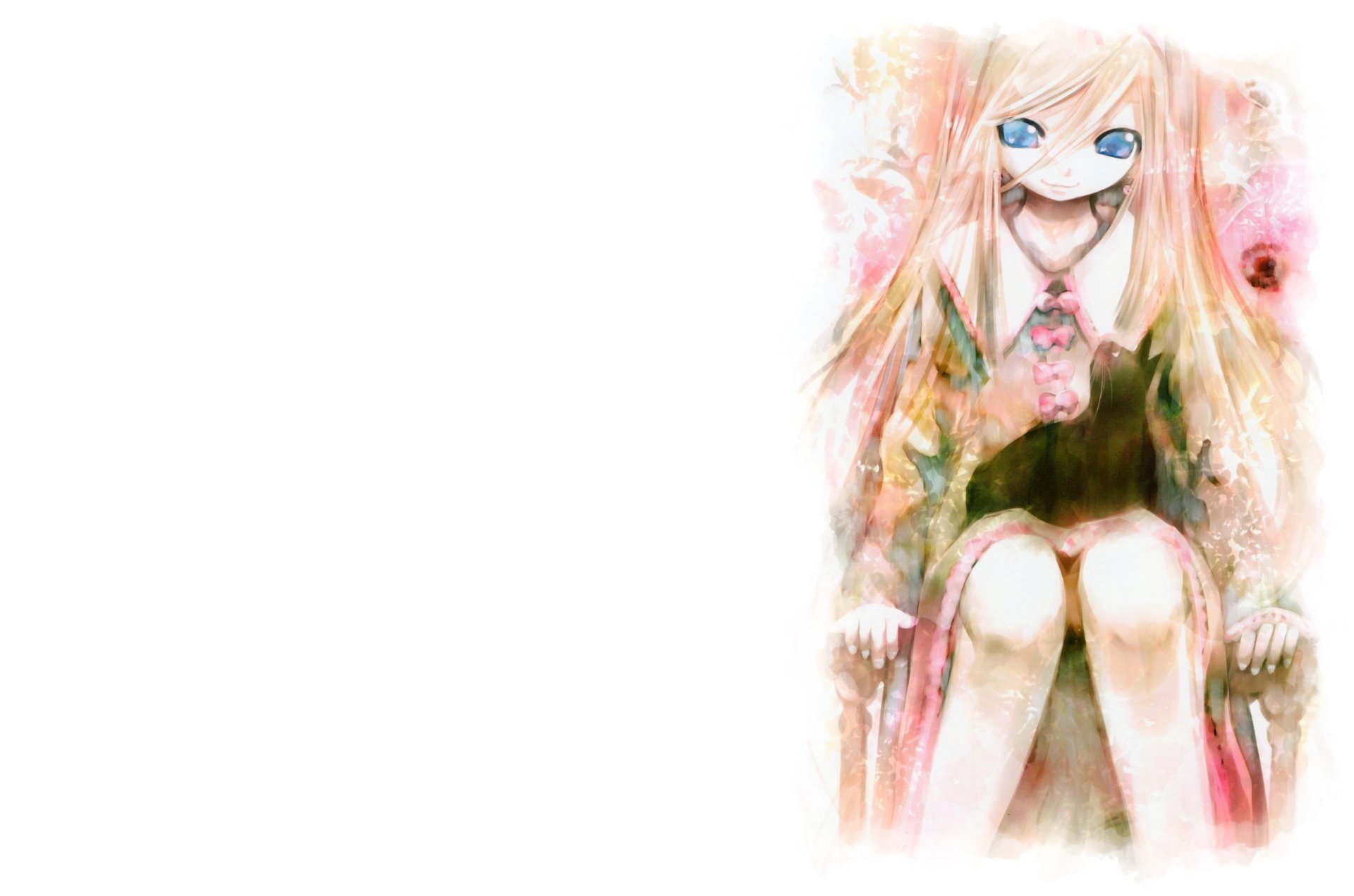 Download Smile Flower Bow (Clothing) Blue Eyes Blonde Long Hair Cat ...