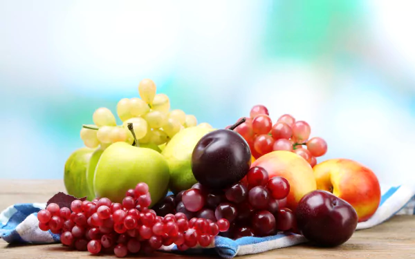 nectarine apple grapes food fruit HD Desktop Wallpaper | Background Image