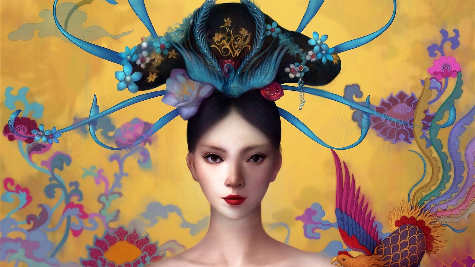 Fantasy Geisha Hd Wallpaper By Fiona Meng 3272