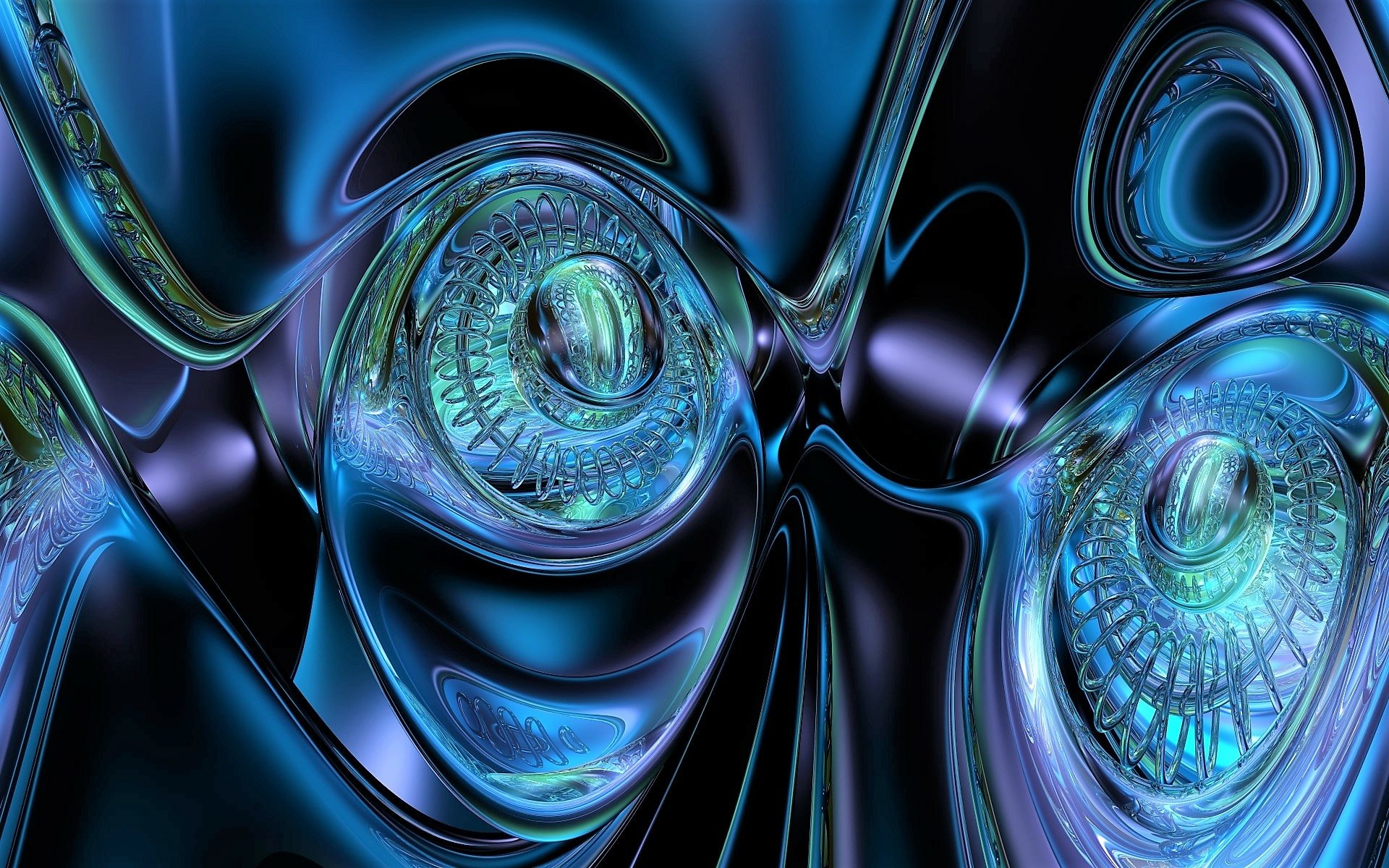Download Dark Light Blue Abstract Fractal Abstract Blue HD Wallpaper by Arne Fjord Rasmussen