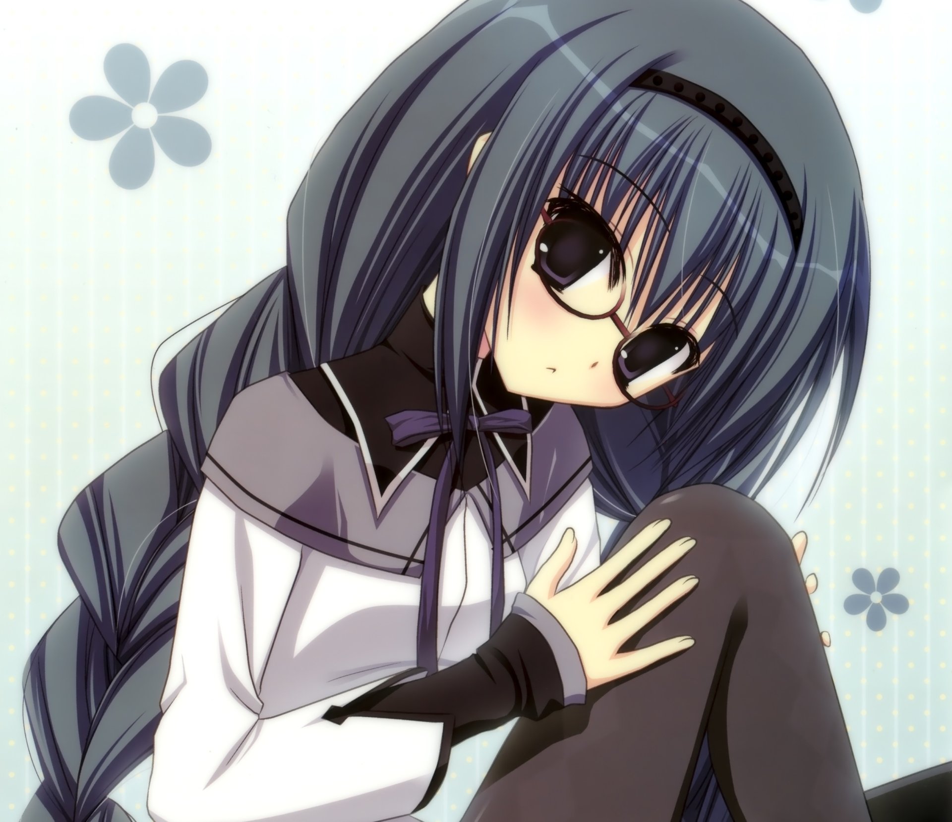 Download Glasses Homura Akemi Anime Puella Magi Madoka Magica HD Wallpaper by Rio Hadumi