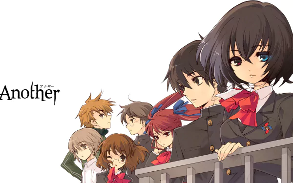 Yukari Sakuragi Naoya Teshigawara Kouichi Sakakibara Yuuya Mochizuki Tomohiko Kazami Izumi Akazawa Mei Misaki Anime Another HD Desktop Wallpaper | Background Image