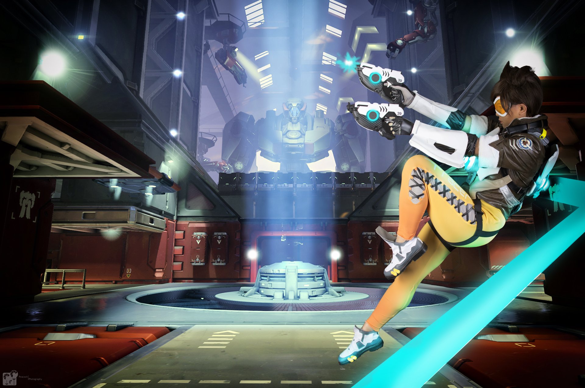 Download Tracer (Overwatch) Overwatch Woman Cosplay 8k Ultra HD Wallpaper by Carmen Hopkins