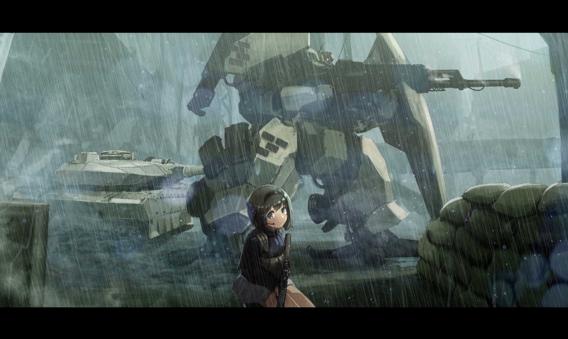 Download Tank Short Hair Robot Anime Original HD Wallpaper by 太田幼女