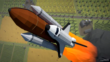 low poly vehicle space shuttle HD Desktop Wallpaper | Background Image