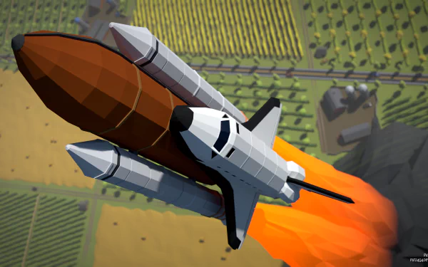 low poly vehicle space shuttle HD Desktop Wallpaper | Background Image