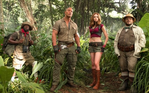 Movie Jumanji: Welcome to the Jungle Dwayne Johnson Karen Gillan Kevin Hart Jack Black HD Wallpaper | Background Image