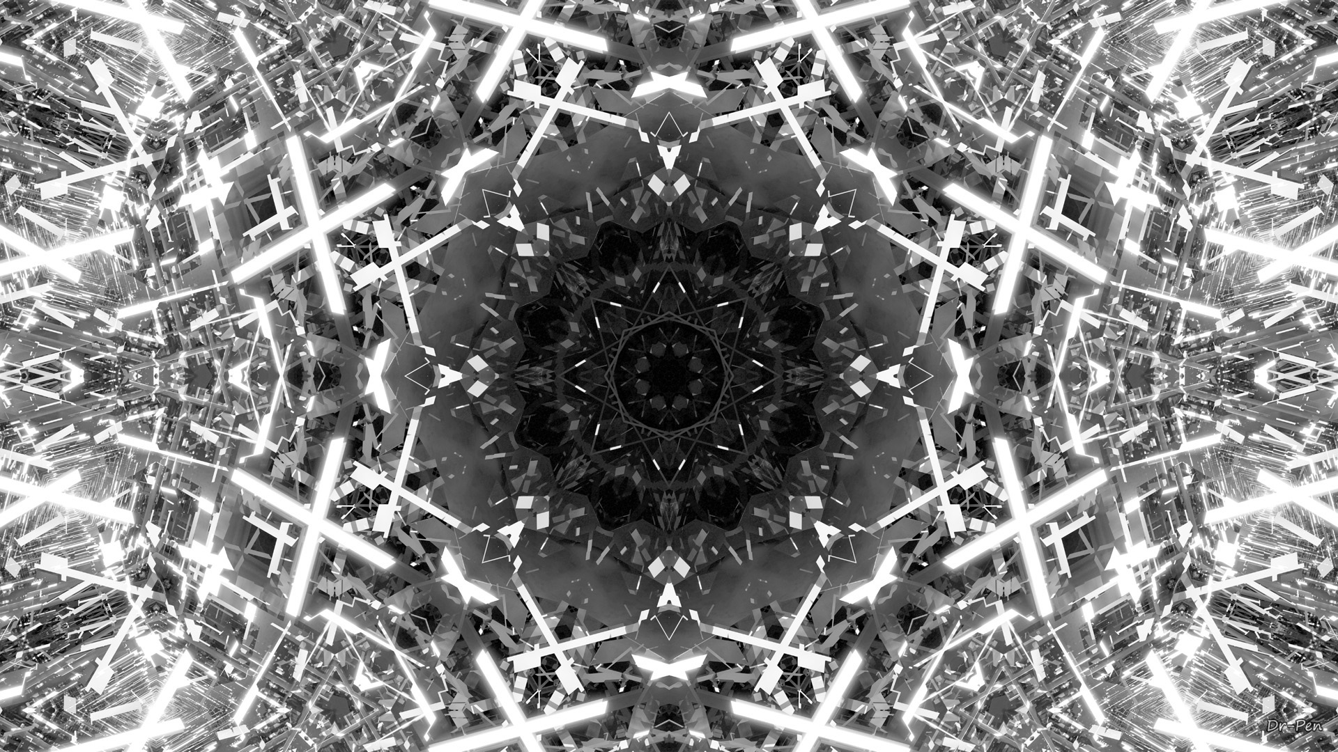Monochrome Mandala by Dr-Pen