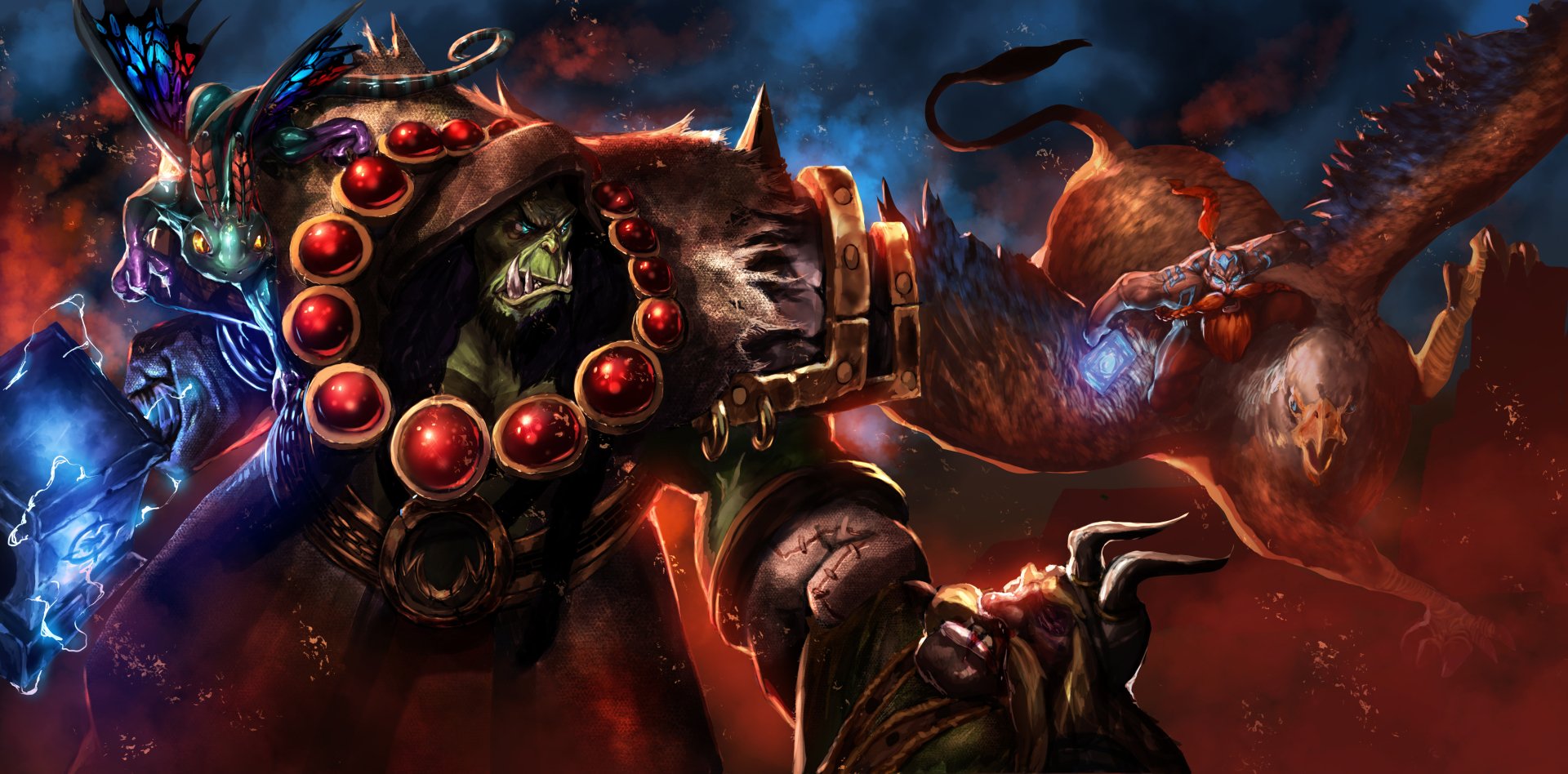 Download Falstad Wildhammer Brightwing (Warcraft) Thrall (World Of Warcraft) Video Game Heroes Of The Storm HD Wallpaper