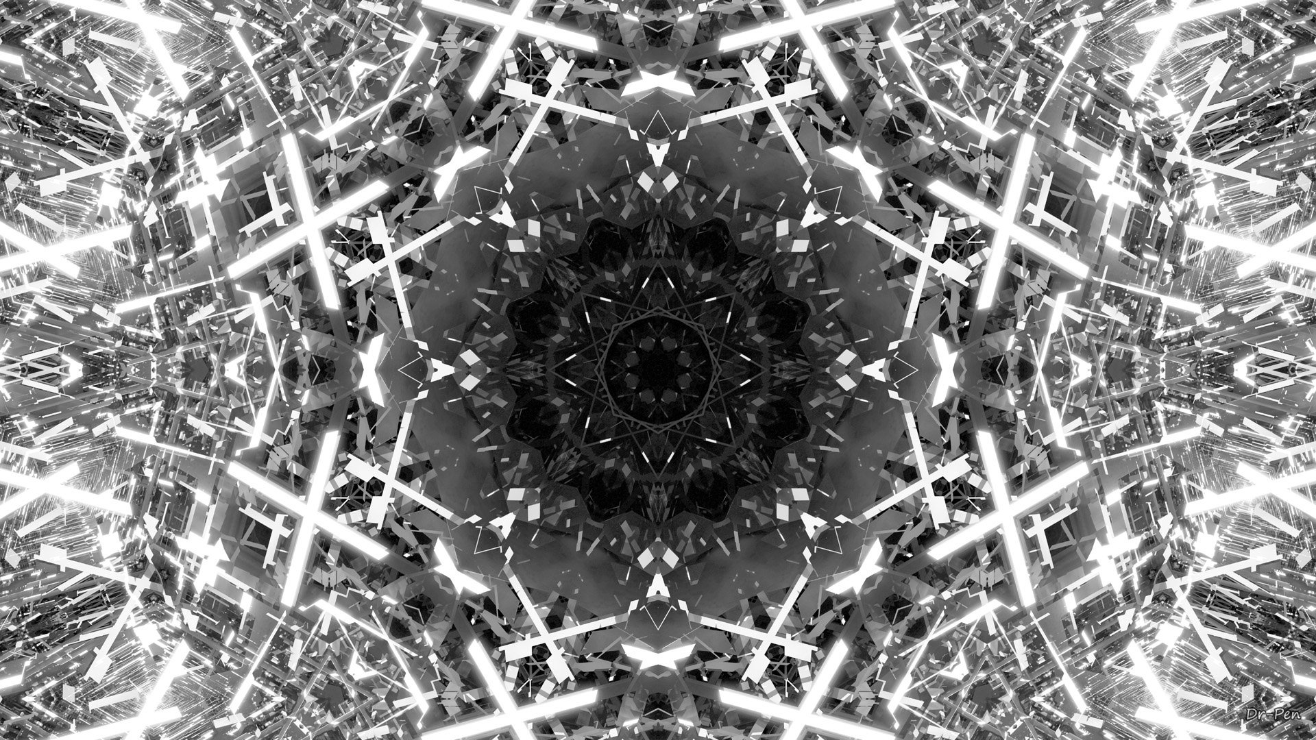 Monochrome Mandala by Dr-Pen