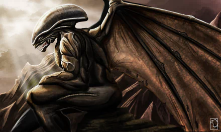 creature wings Sci Fi alien HD Desktop Wallpaper | Background Image