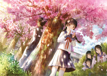 bush cherry blossom Anime Original HD Desktop Wallpaper | Background Image