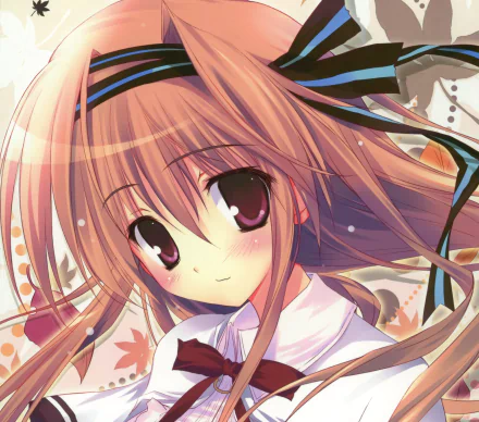 blush brown eyes smile brown hair long hair Anime Original HD Desktop Wallpaper | Background Image