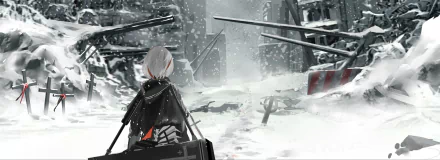 graveyard short hair snow Anime Original HD Desktop Wallpaper | Background Image