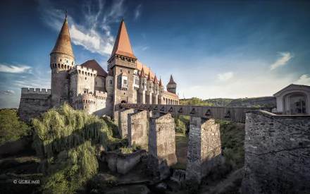 tower transylvania Romania castle man made Corvin Castle HD Desktop Wallpaper | Background Image