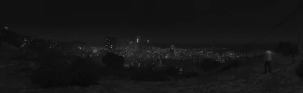 city night Los Santos Black & White video game Grand Theft Auto V HD Desktop Wallpaper | Background Image