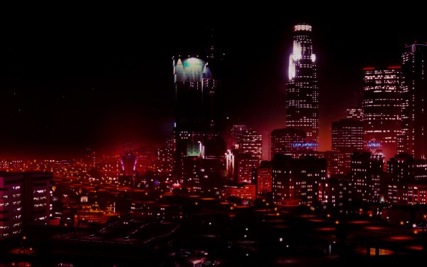 Video Game Grand Theft Auto V Grand Theft Auto Los Santos Night Skyscraper City HD Wallpaper | Background Image