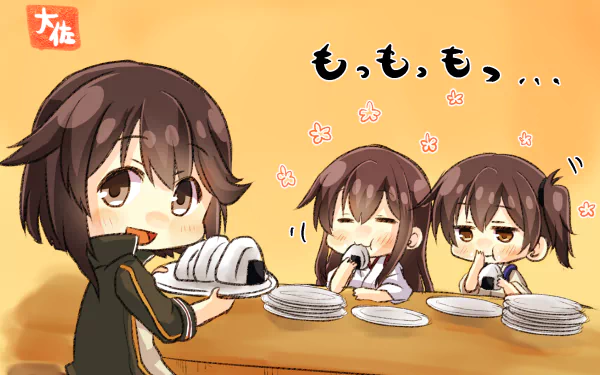 Hayasui (Kancolle) Kaga (Kancolle) Akagi (Kancolle) Anime Kantai Collection HD Desktop Wallpaper | Background Image