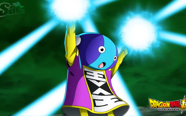 4K Ultra HD PC desktop wallpaper featuring Zeno from Dragon Ball Super, depicted in vibrant anime style with glowing energy orbs against a dynamic green background.