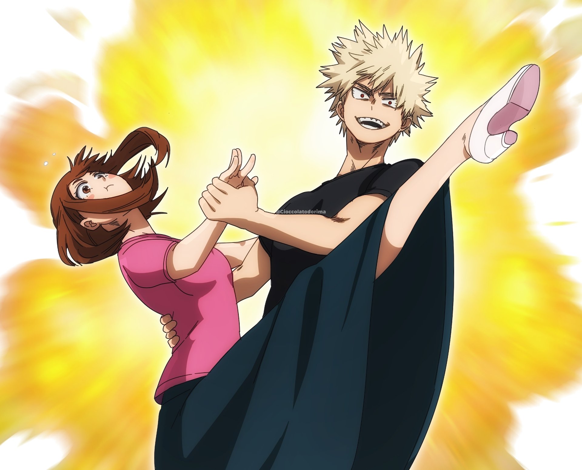 Download Katsuki Bakugou Ochaco Uraraka Anime My Hero Academia HD Wallpaper