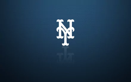 HD desktop wallpaper of the New York Mets logo with a stylized NY in white on a dark blue background.