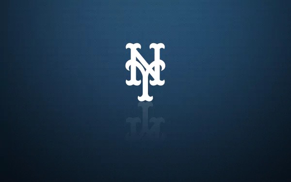 HD desktop wallpaper of the New York Mets logo with a stylized NY in white on a dark blue background.