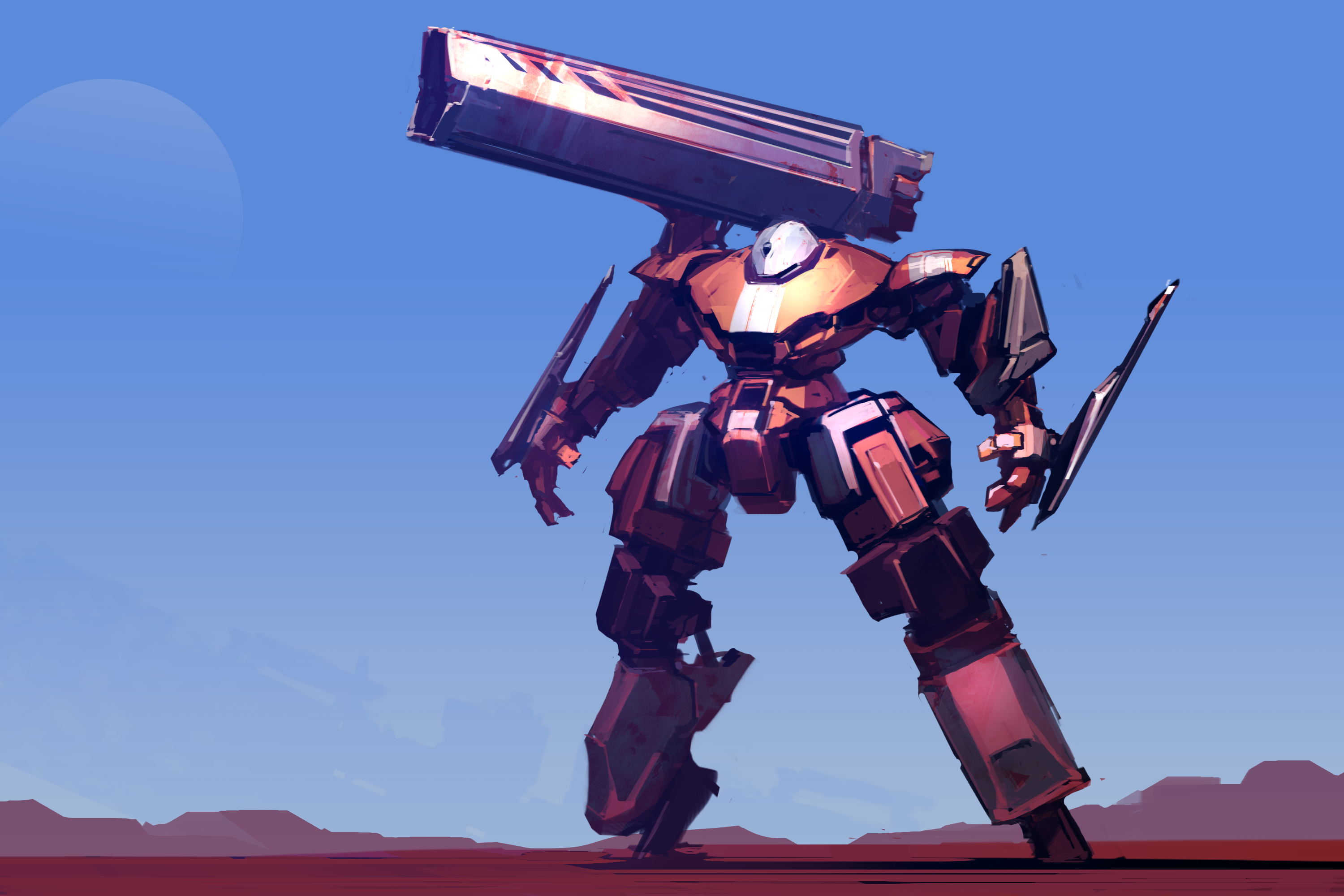 Download Weapon Giant Sci Fi Robot HD Wallpaper by ksenolog
