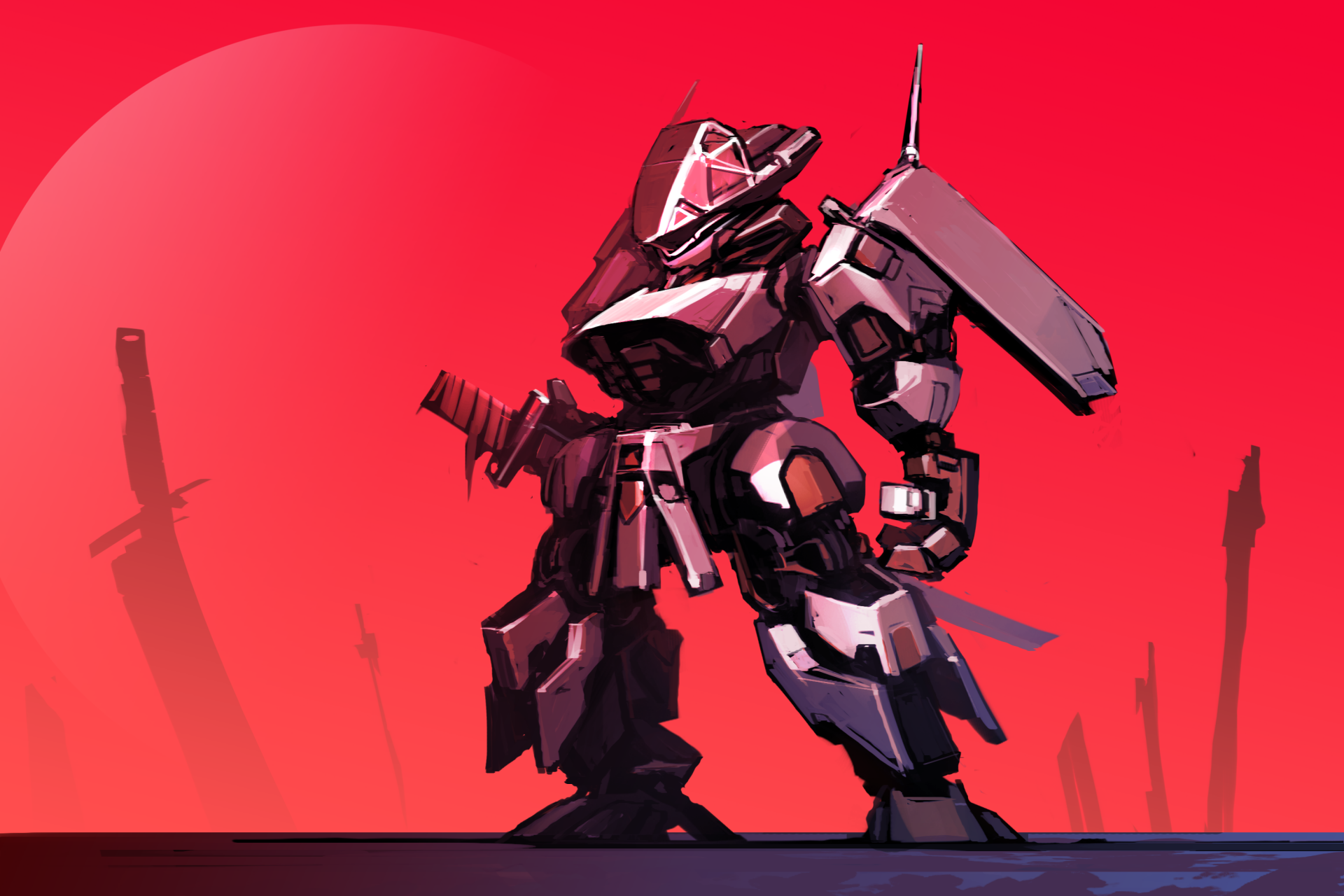 Download Sword Samurai Weapon Giant Sci Fi Robot HD Wallpaper by ...
