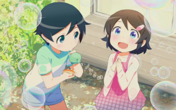 Kyōsuke Kōsaka Kirino Kousaka bubble Anime Oreimo HD Desktop Wallpaper | Background Image