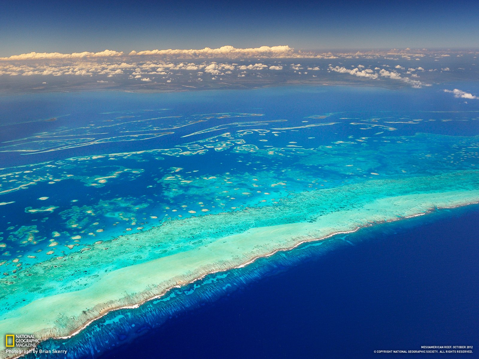 Download Blue Aerial Belize Mesoamerican Reef Reef Nature Ocean Wallpaper