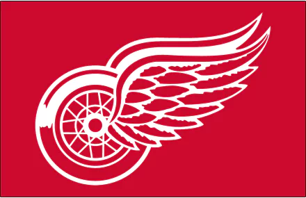 Detroit Red Wings sports logo in white on a red field — 2K Quad HD PC desktop wallpaper and background.