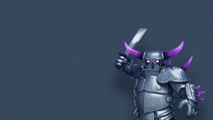 HD PC desktop wallpaper featuring a Clash of Clans character, the armored Pekka warrior, set against a dark blue background.