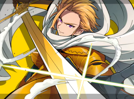 HD desktop wallpaper of Arthur Pendragon from the anime The Seven Deadly Sins, featuring him with a confident expression and wielding a glowing sword.