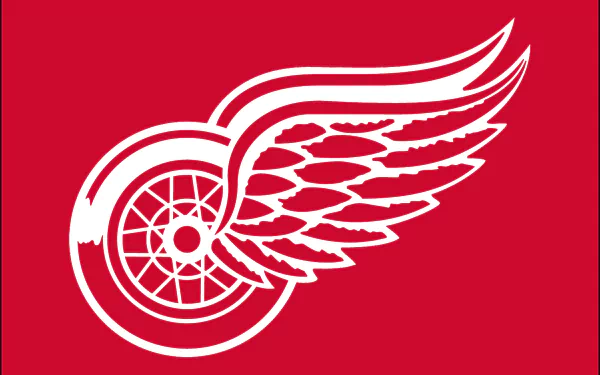 Detroit Red Wings sports logo in white on a red field — 2K Quad HD PC desktop wallpaper and background.
